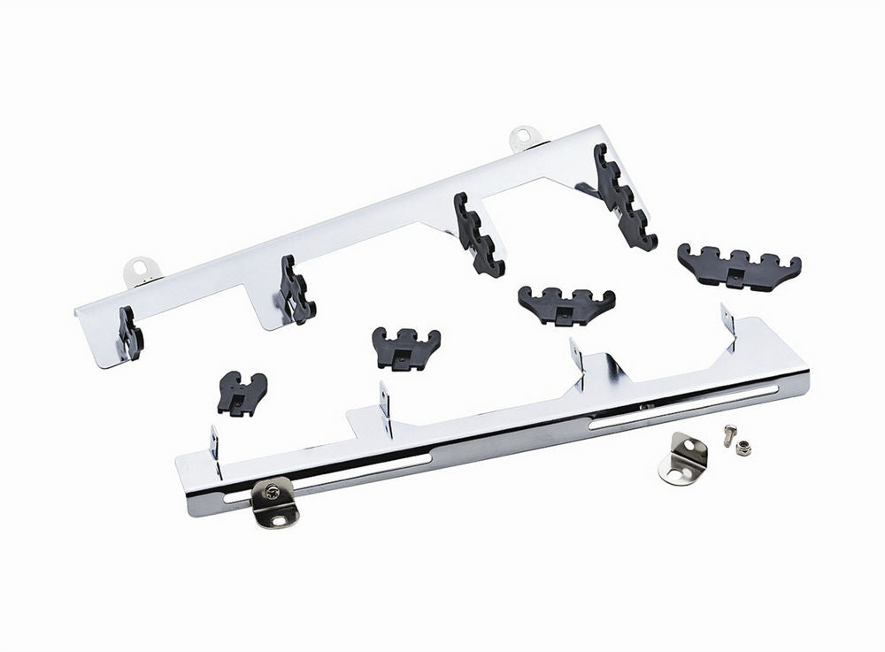 Spark Plug Wire Loom - 4 Wire - Valve Cover Mount - 7-8 mm - Chrome - Kit