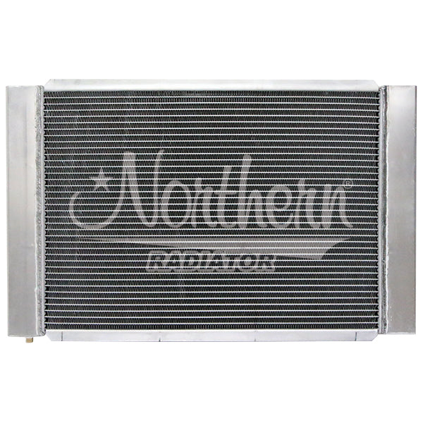 Radiator - Custom - Welding Required - 25.375 in W x 16.5 in H x 4.25 in D - 1-1/2 in Inlet - 1-3/4 in Outlet - Aluminum - Natural - Kit