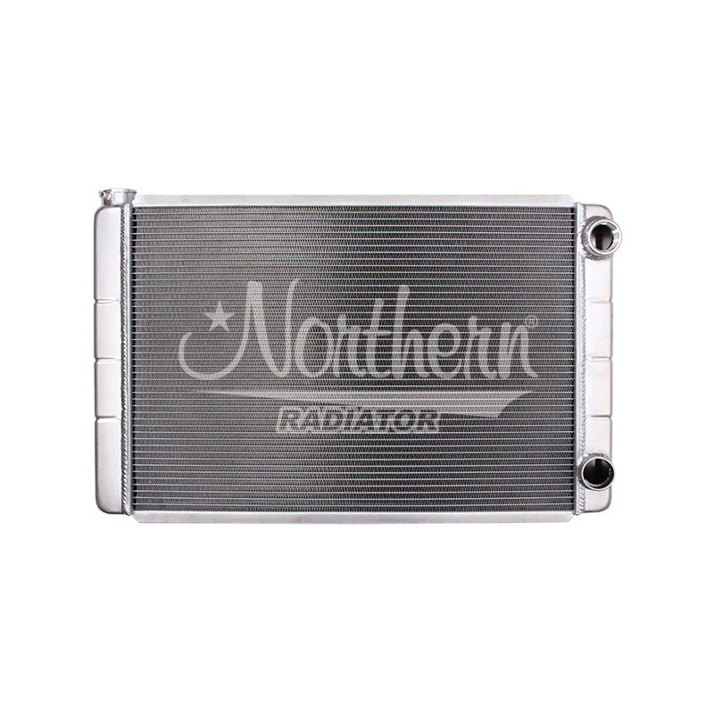 Radiator - Race Pro - 31 in W x 19 in H x 3.125 in D - Dual Pass - Passenger Side Inlet - Passenger Side Outlet - Aluminum - Natural - Each