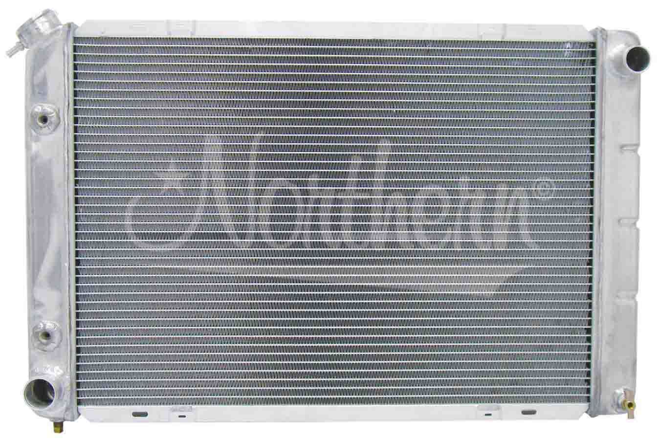 Radiator - 29 in W x 18.875 in H x 3.125 in D - Passenger Side Inlet - Driver Side Outlet - Aluminum - Natural - Automatic - Ford Mustang 1980-93 - Each