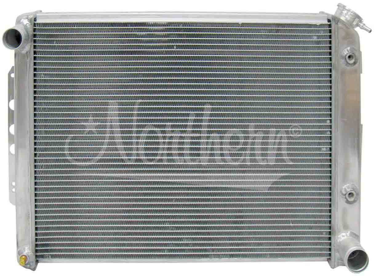 Radiator - 25.875 in W x 18.875 in H x 3.125 in D - Passenger Side Inlet - Driver Side Outlet - Aluminum - Natural - Automatic - GM F-Body 1967-69 - Each