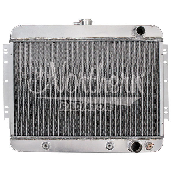 Radiator - Muscle Car - 23.375 in W x 15.25 in H x 2.25 in D - Passenger Side Inlet - Passenger Side Outlet - Aluminum - Natural - GM A-Body 1965-67 - Each