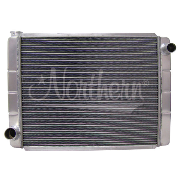 Radiator - 28 in W x 19 in H x 3.125 in D - Passenger Side Inlet - Driver Side Outlet - Aluminum - Natural - Kit