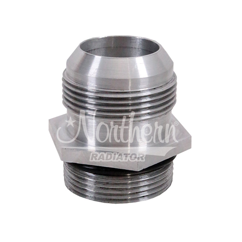 Fitting - Radiator Inlet - Straight - 20 AN Male to 1-5/8 in Male O-Ring - Aluminum - Clear Anodized - Each