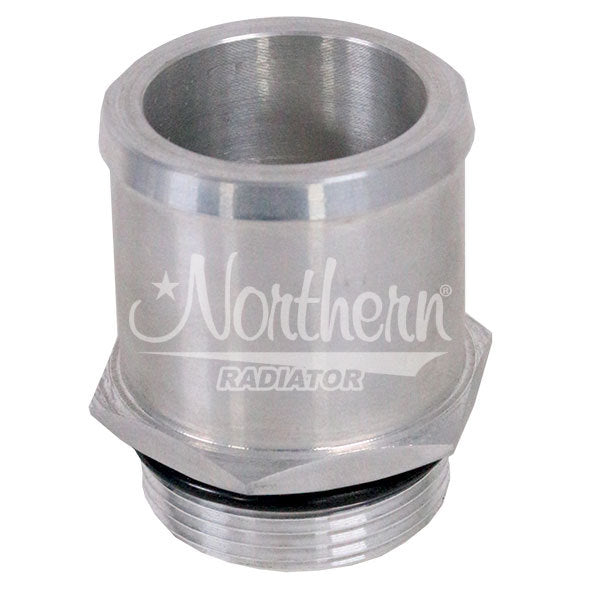 Fitting - Radiator Inlet - Straight - 1-5/8 in Male O-Ring to 1-3/4 in Hose Barb - Aluminum - Clear Anodized - Radiators - Each