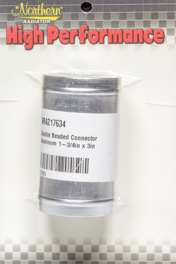 Fitting - Adapter - Straight - 1-3/4 in Hose Barb to 1-3/4 in Hose Barb - 3 in Long - Double Bead - Aluminum - Natural - Each