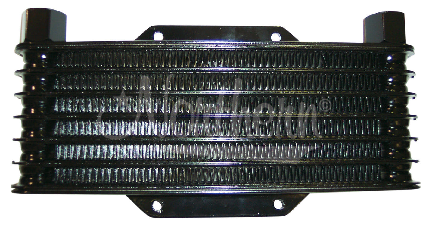 Fluid Cooler - High Efficiency - 7.5 x 4 x 1.25 in - 1/2 in NPT Inlet / Outlet - Plate and Fin - Hardware Included - Aluminum - Black Paint - Universal - Kit
