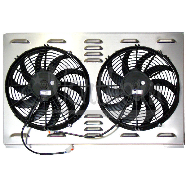 Electric Cooling Fan - 12 in Fans - Curved Blade - 17.25 x 28 in - 2.625 in Thick - Aluminum - Natural - Each