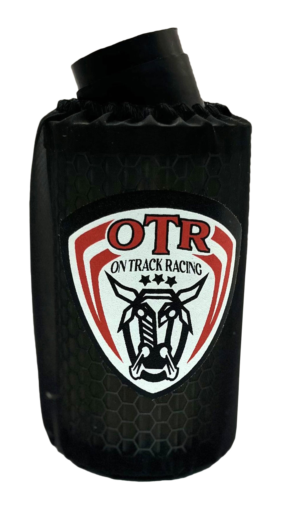Air Filter Wrap - Round - 3 in Diameter - 5 in Tall - OTR Logo - Polyester - Black - Each
