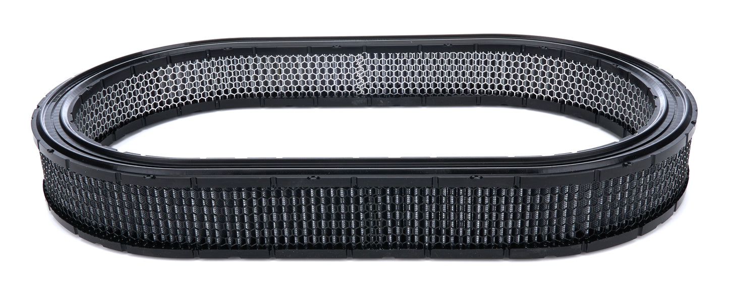 Air Filter Element - Oval - 21.09 in L x 12.09 in W - 2.5 in Tall - Wire Mesh Included - Paper - Gray - Universal - Each