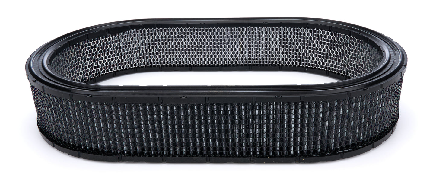 Air Filter Element - Oval - 21.09 in L x 12.09 in W - 3.5 in Tall - Wire Mesh Included - Paper - Gray - Universal - Each