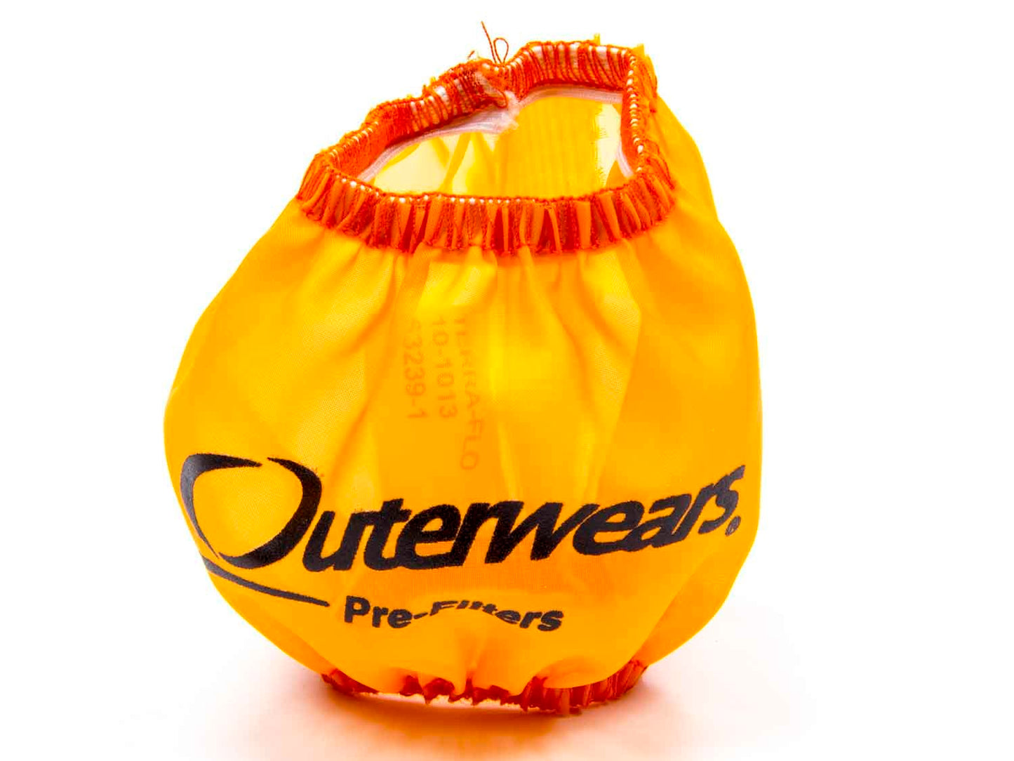 Breather Wrap - Pre Filter - Round - 3 in Diameter - 2.5 in Tall - Outerwears Logo - Polyester - Orange - Each