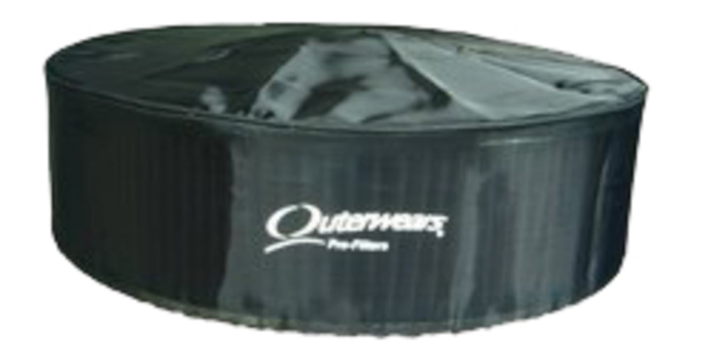 Air Filter Wrap - Pre Filter - Round - 11 in Diameter - 6 in Tall - Outerwears Logo - Polyester - Black - Each