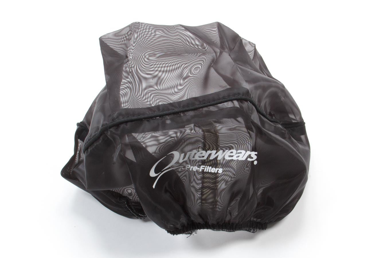 Air Filter Wrap - Pre Filter - Oval - 14.5 in long - 6 in Width - 4 in Tall - Top - Outerwears Logo - Polyester - Black - Engler Fuel Injection - Micro Sprint - Each