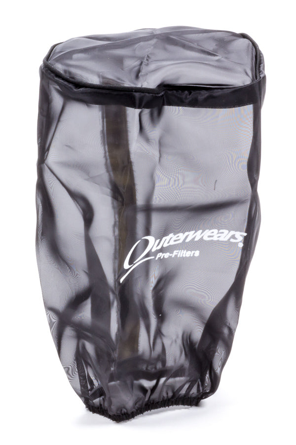 Air Filter Wrap - Pre Filter - Round - 5 in Diameter - 5 in Diameter Top - 8.5 in Tall - Water Repellent - Outerwears Logo - Black - K&N Air Filter - Each