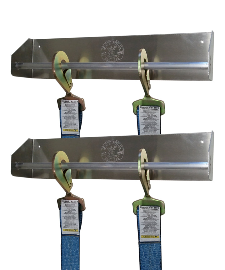 Tie Down Hanger - Wall Mount - 18 x 3.25 in - Aluminum - Natural - Pair