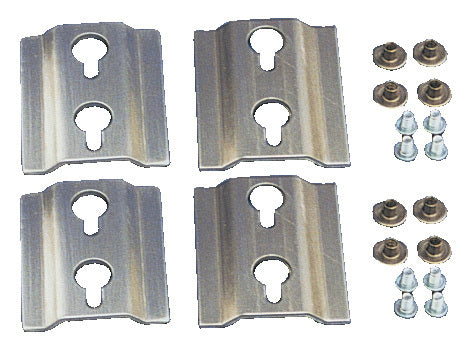 Key Punch Bracket - Wall Mount - 3-3/4 x 3-1/4 in - Hardware Included - Aluminum - Natural - Set of 4