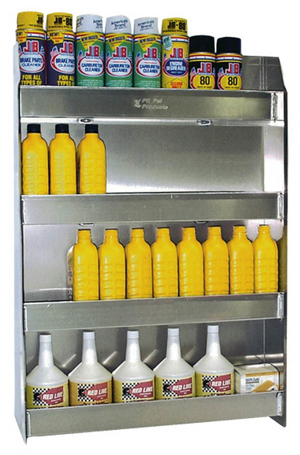 Oil Shelf - Wall Mount - 4 Shelf - 24.5 x 36 x 5.5 in - Aluminum - Natural - Each