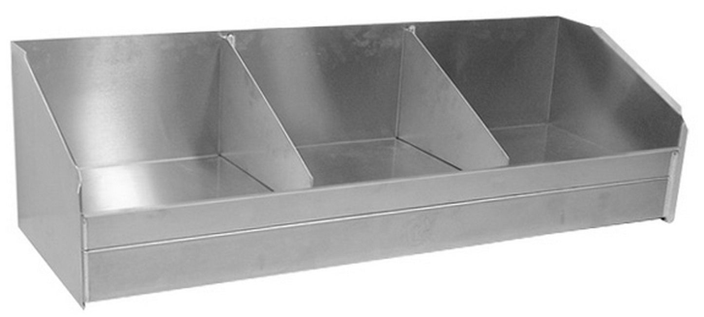 Helmet Shelf - 3 Bay - 42.75 in Long - 12 in Tall - 15 in Deep - Underside Racks - Aluminum - Natural - Each