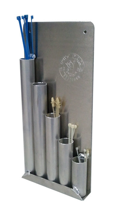 Cable Tie Holder - Wall Mount - 5 Compartments - 6.5 x 14 in - Aluminum - Natural - Each
