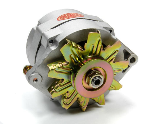 Alternator - GM Style Race - 12SI - 85 amps - 12V - 1-Wire / 3-Wire - Single V-Belt Pulley - Straight Mount - Aluminum Case - Natural - GM - Each