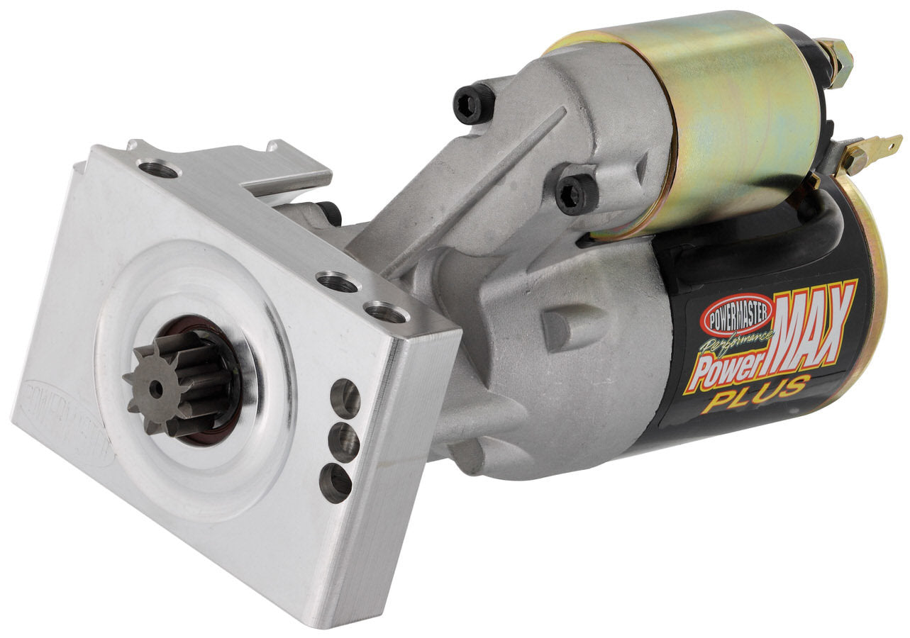 Starter - PowerMAX Plus - 3.7:1 Gear Reduction - Black Paint - 168 Tooth Flywheel - Hitachi-Style - Stagger Mount - Chevy V8 - Each