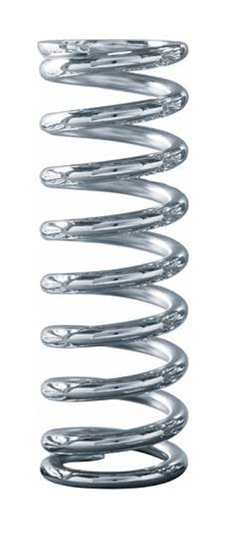 Coil Spring - Coil-Over - 2.5 in ID - 12 in Length - 300 lb/in Spring Rate - Steel - Chrome - Each