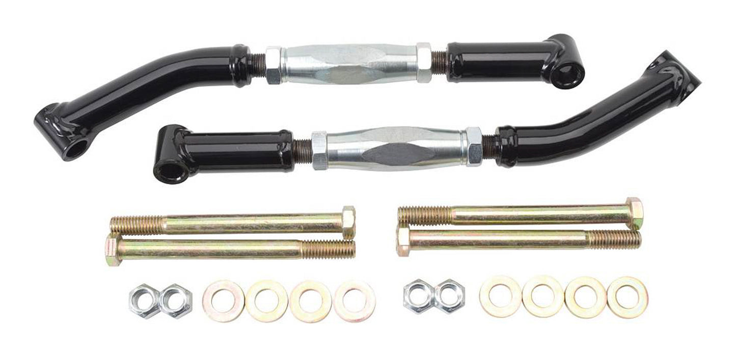 Trailing Arm Brace - Tubular - Bolt-On - Adjustable - Hardware Included - Steel - Black Powder Coat - GM A-Body 1964-67 - Pair