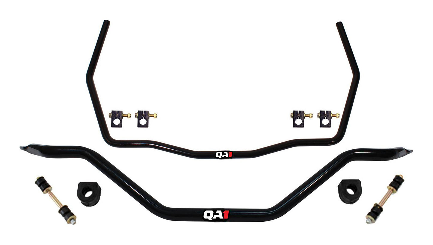 Sway Bar - Front / Rear - Bolt-On - Greasable Graphite / Polyurethane Bushings - Steel - Black Powder Coat - Ford Mustang 1979-93 - Kit