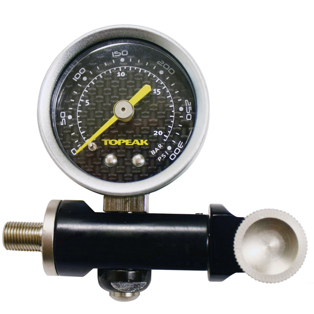 Shock Inflator and Gauge - 0-300 psi - Mechanical - Analog - Carbon Fiber Face - QA1 16 / 26V / 28V Monotube Shocks - Each