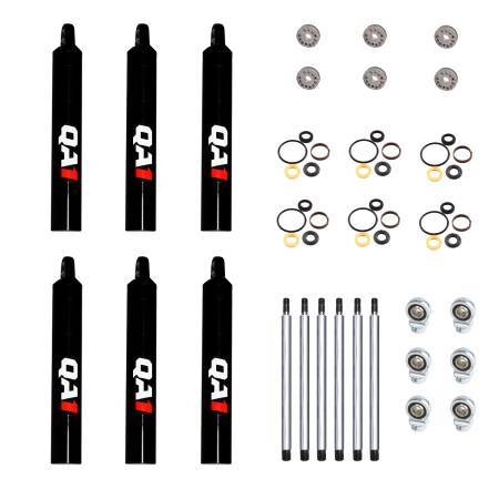 Shock - 7Q Series - Twintube - 6 in Long - Steel - Black Zinc Oxide - Set of 6