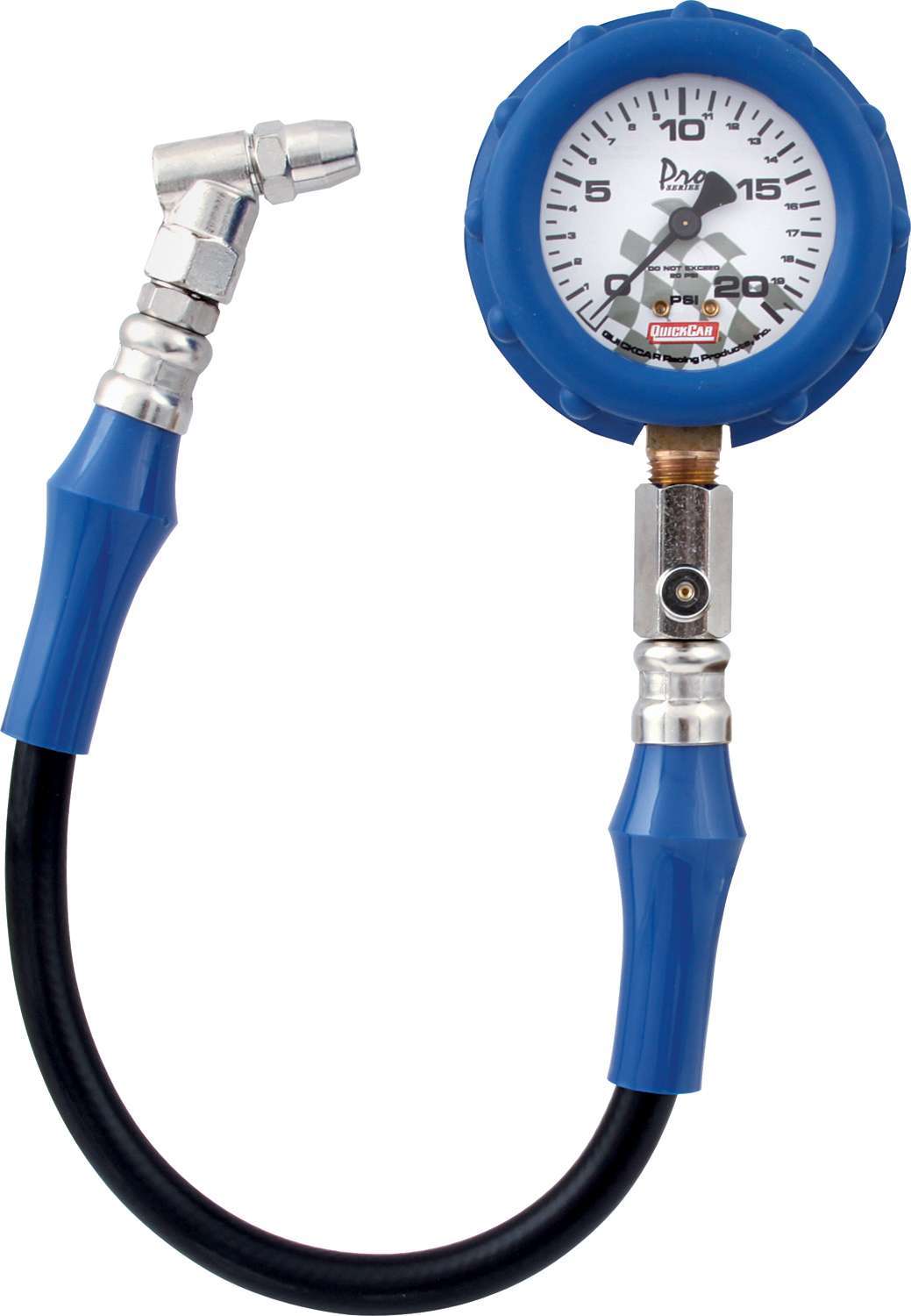 Tire Pressure Gauge - Dry - 0-20 psi - Analog - 2-1/2 in Diameter - White Face - 1/2 lb Increments - Each
