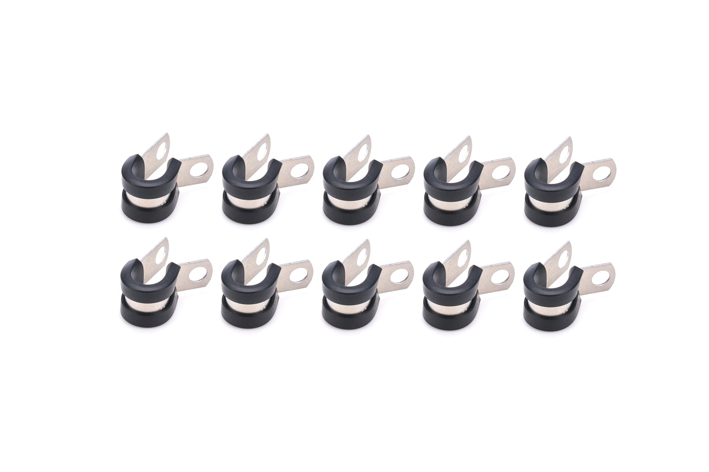 Line Clamp - Adel - 3/8 in ID - Rubber Lining - Aluminum - Set of 10