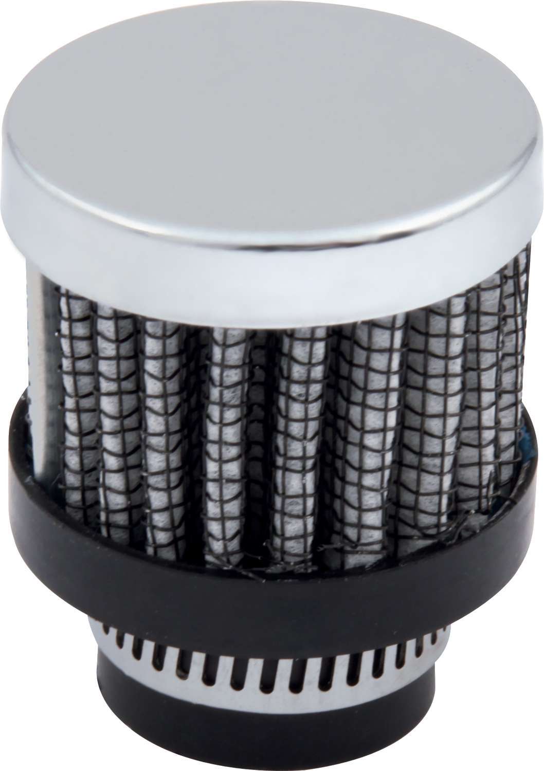 Breather - Clamp-On - Round - 1/2 in OD Tube - Reusable - Steel - Chrome - Each