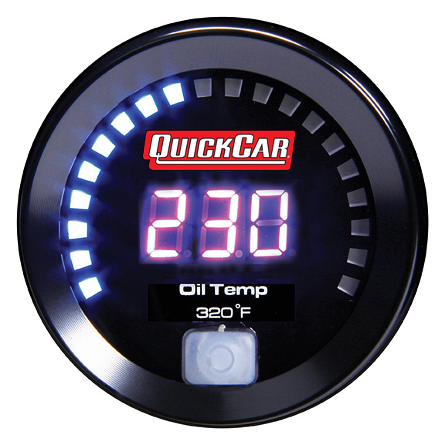 Oil Temperature Gauge - 100-320 Degree F - Electric - Digital - 2-1/16 in Diameter - Black Face - Each