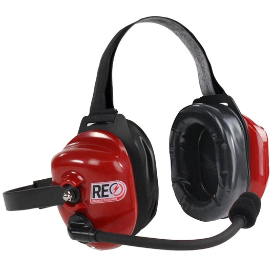 Headset - 25 db Noise-Canceling - Push to Talk Switch - Behind the Head - Plastic - Red - Each