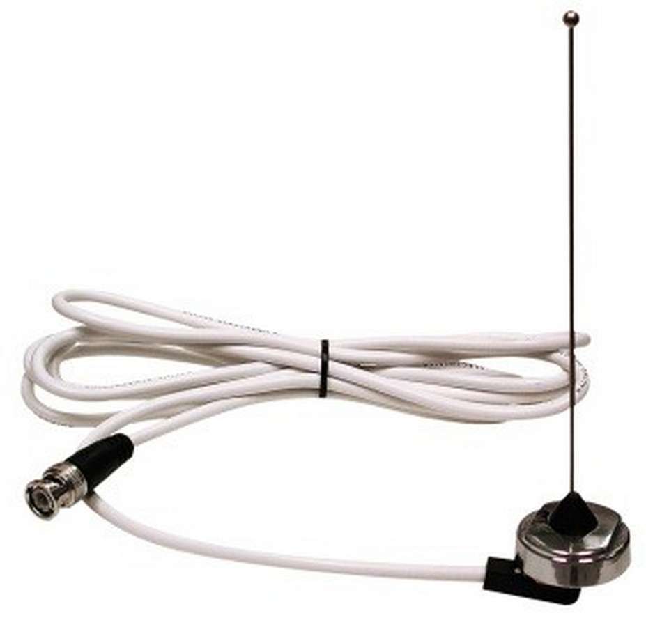Antenna - 6 in Tall - Stingray - Roof Mount - 9 ft Cable - Steel - Natural - Racing Electronics Systems - Kit