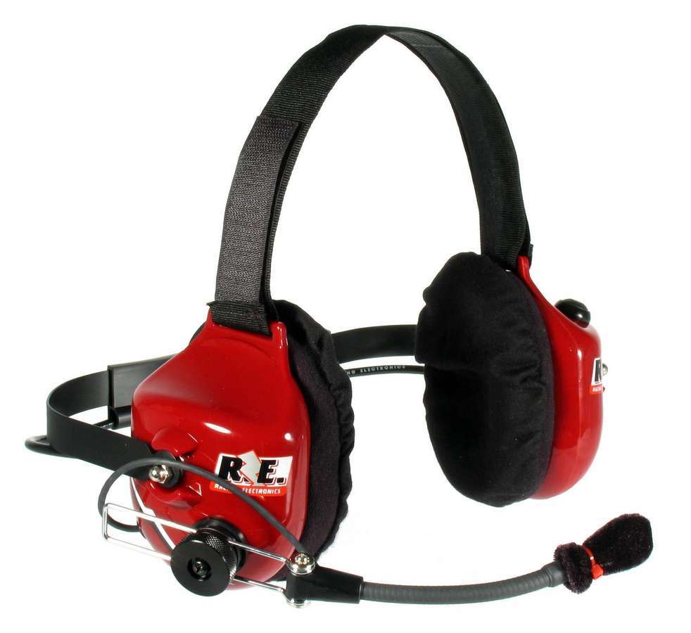 Headset - Platinum Racer - 25db Noise Canceling - Push to Talk Switch - Plastic - Red - Each