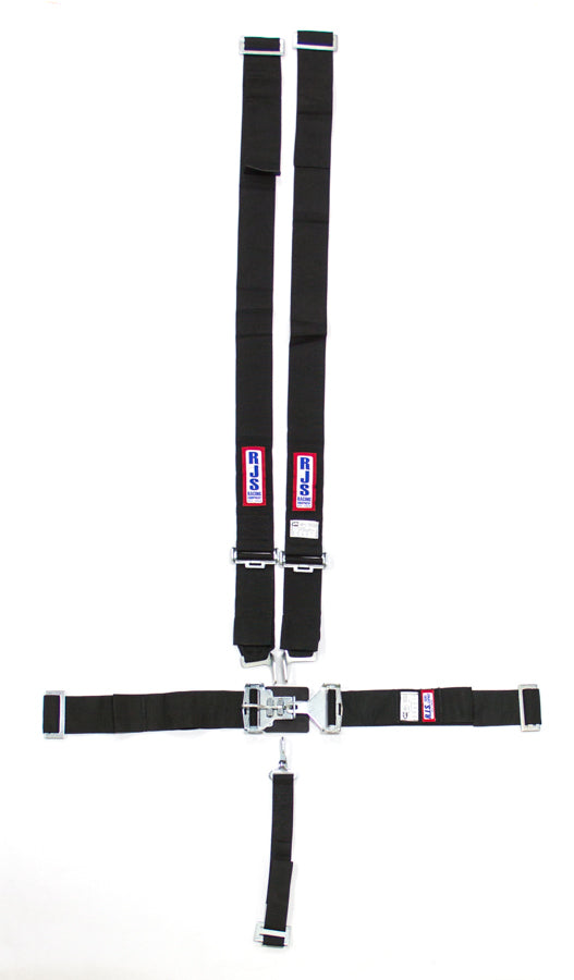 Harness - 5 Point - Latch and Link - SFI 16.1 - Pull Down Adjust - Complete Wrap Around - Individual Harness - Black - Kit