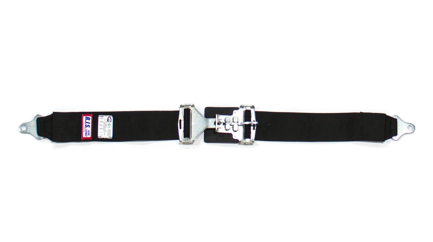 Lap Harness - Latch and Link - SFI 16.1 - 64 in Length - 3 in Width - Pull Down Adjust - Bolt-On - Black - Each