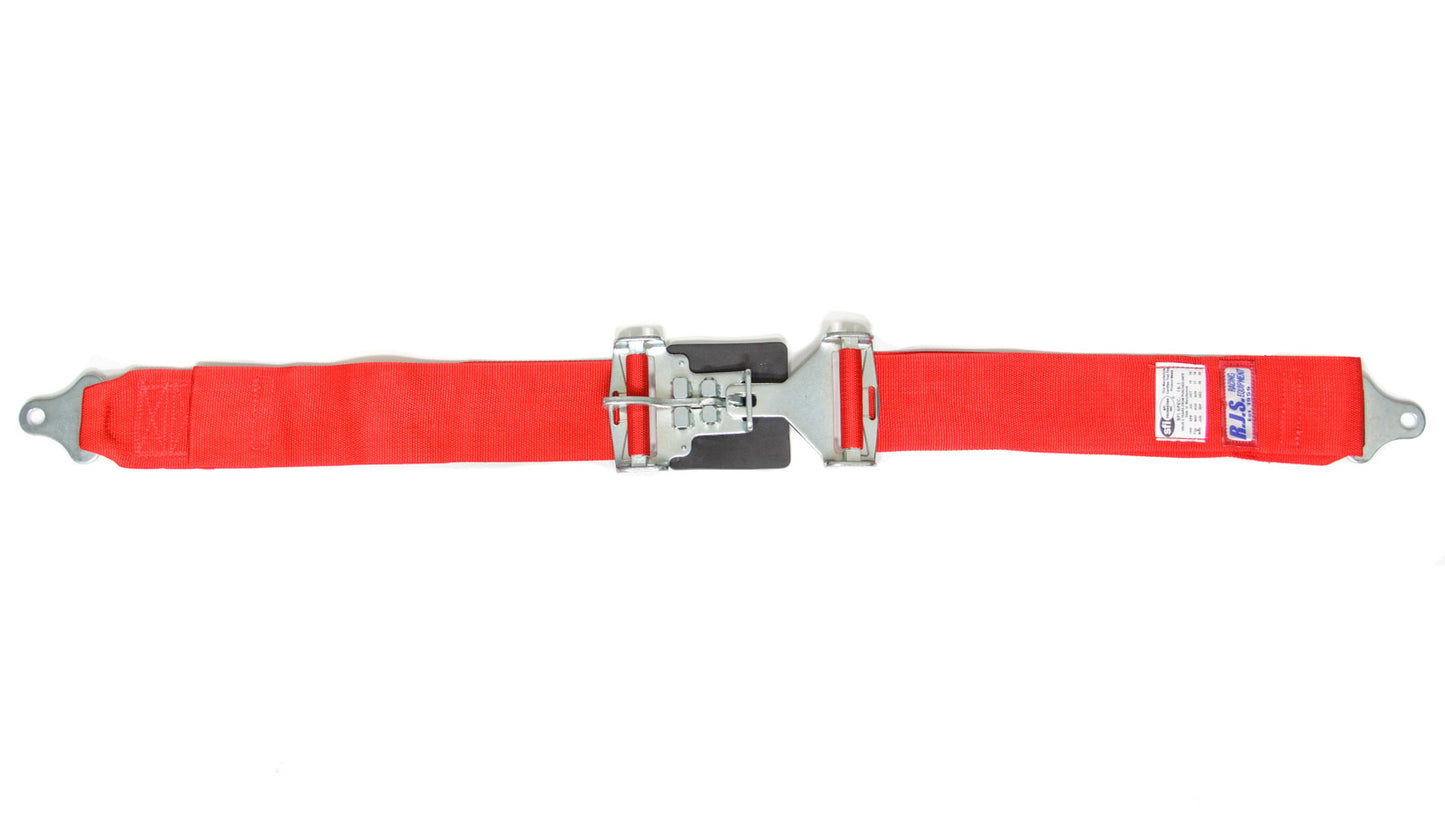 Lap Harness - Latch and Link - SFI 16.1 - 64 in Length - 3 in Width - Pull Down Adjust - Bolt-On - Red - Each
