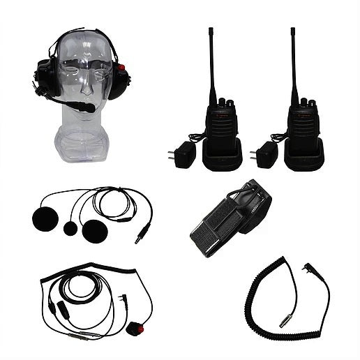2-Way Radio - Sportsman - 2 Man - 8 Channel - UHF Signal - Belt Clip / Charger / Earphones / Mic / Headset - Plastic - Black - Kit