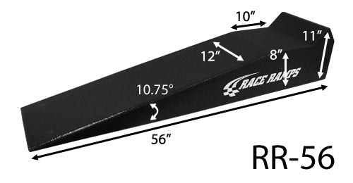 Service Ramp - 8 in Lift Height - 56 in Long - 12 in Wide - 10.8 Degree Incline - 1500 lb Capacity - 1-Piece Design - Pair