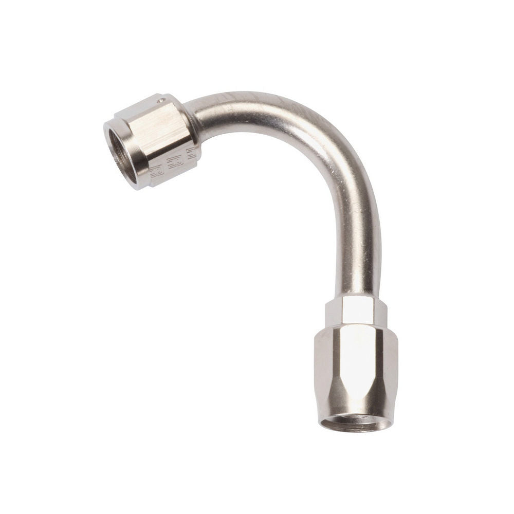 Fitting - Hose End - Full Flow - 120 Degree - 6 AN Hose to 6 AN Female - Aluminum - Nickel Anodized - Each