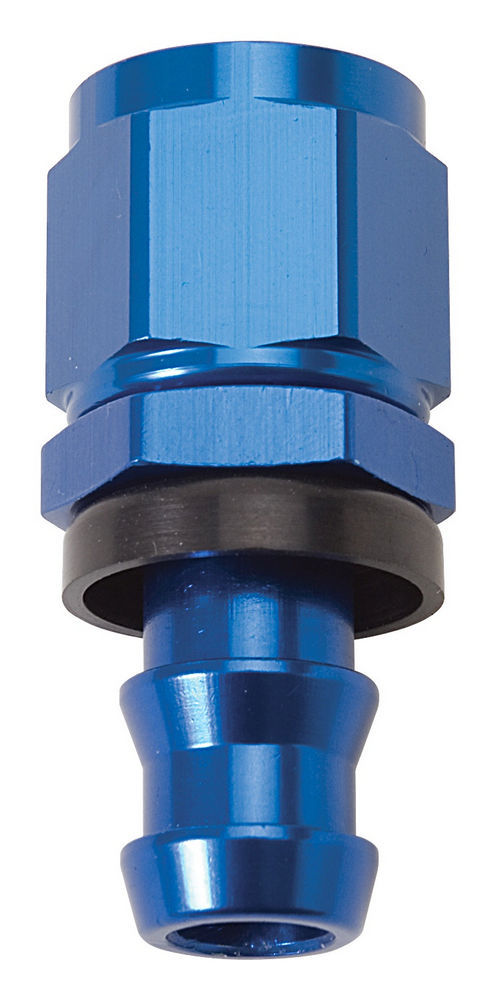 Fitting - Hose End - Twist-Lok - Straight - 4 AN Hose Barb to 4 AN Female - Aluminum - Blue Anodized - Each