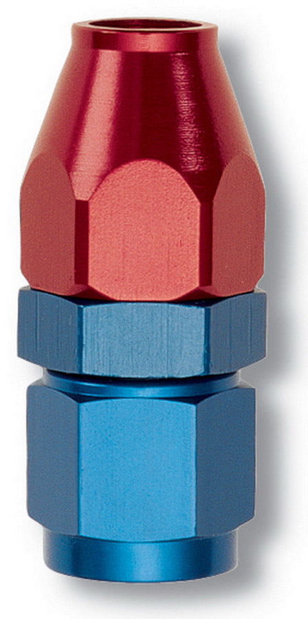 Fitting - Tube End - Straight - 6 AN Female Swivel to 3/8 in Tubing - Aluminum - Blue / Red Anodized - Each