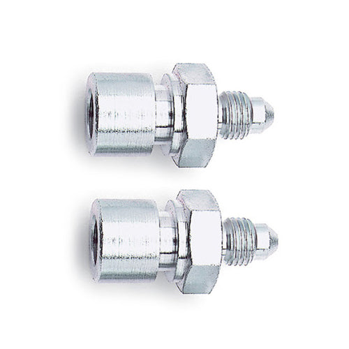 Fitting - Adapter - Straight - 3/8-24 in Inverted Flare Female to 4 AN Male - Steel - Natural - 3/16 in Hardline - Pair