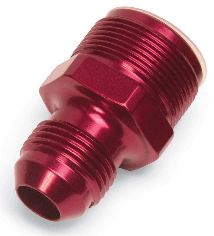 Carburetor Inlet Fitting - Straight - 8 AN Male to 1-20 in Male - Aluminum - Red Anodized - Quadrajet Carburetors - Each