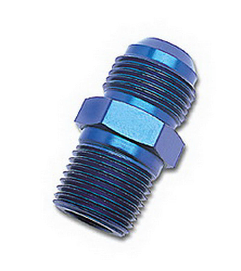 Fitting - Adapter - Straight - 6 AN Male to 3/8 in NPT Male - Aluminum - Blue Anodized - Each