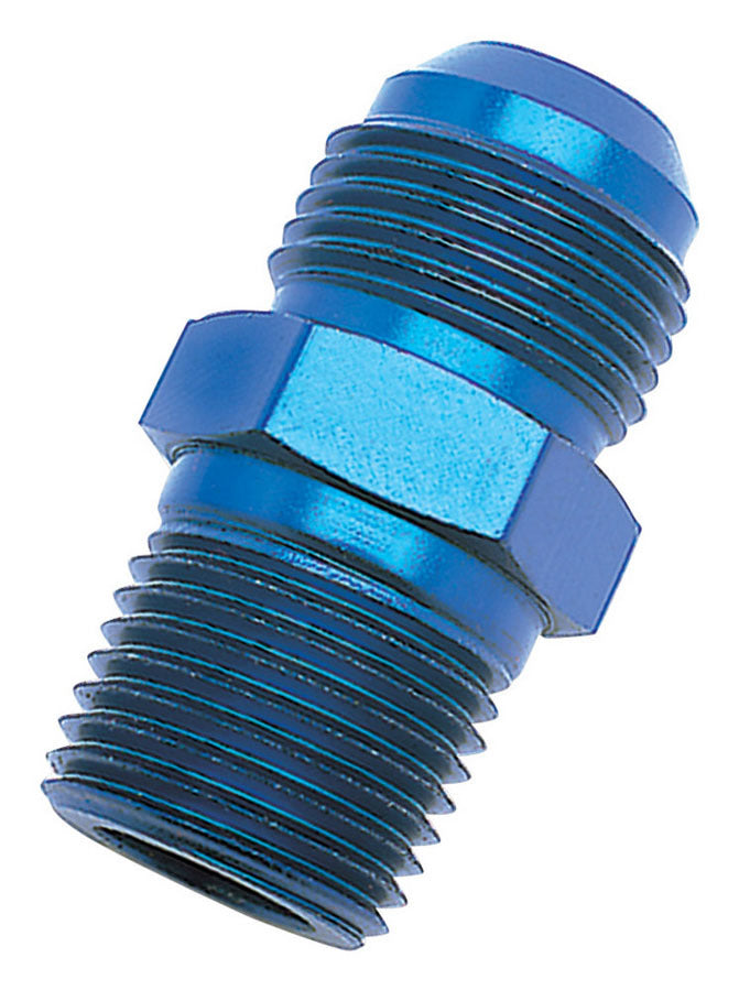 Fitting - Adapter - Straight - 10 AN Male to 1/2 in NPT Male - Aluminum - Blue Anodized - Each